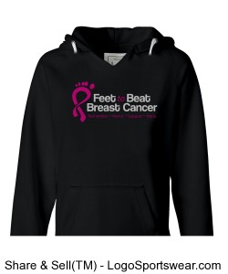 Feet to Beat Breast Cancer Pull-over hoodie Design Zoom